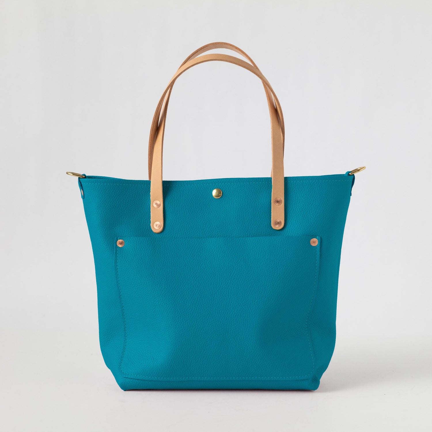 Turquoise Italian Pebbled Travel Tote