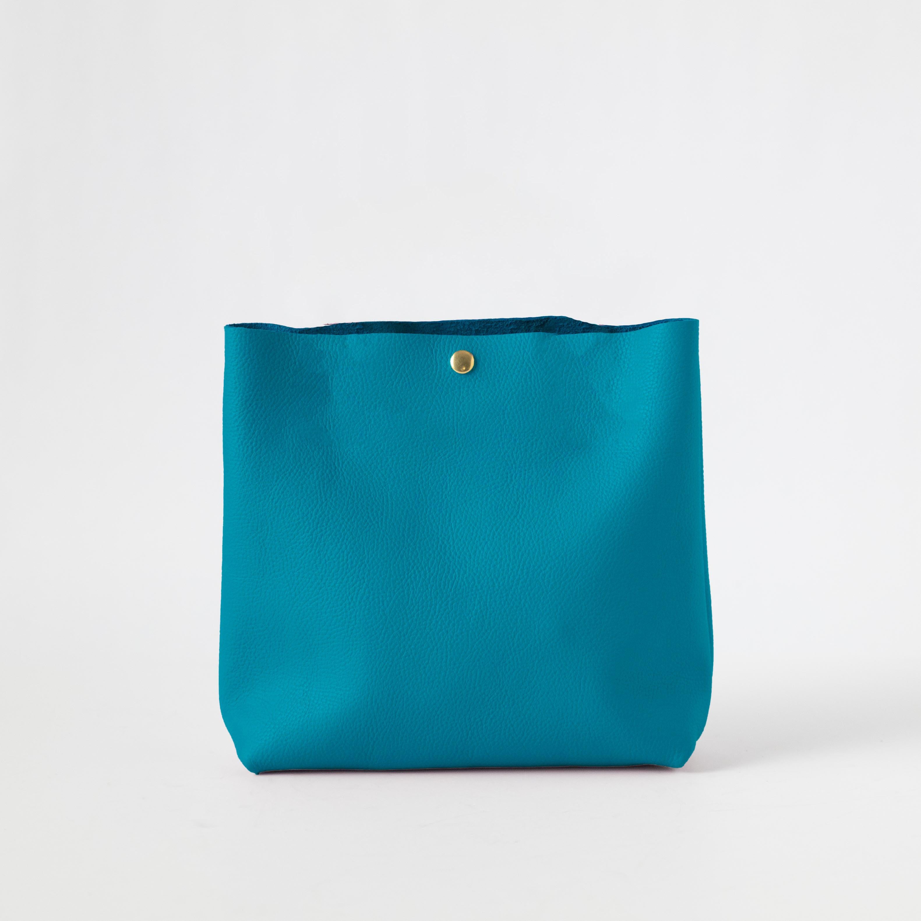 Turquoise Italian Pebbled Crossbody Tote