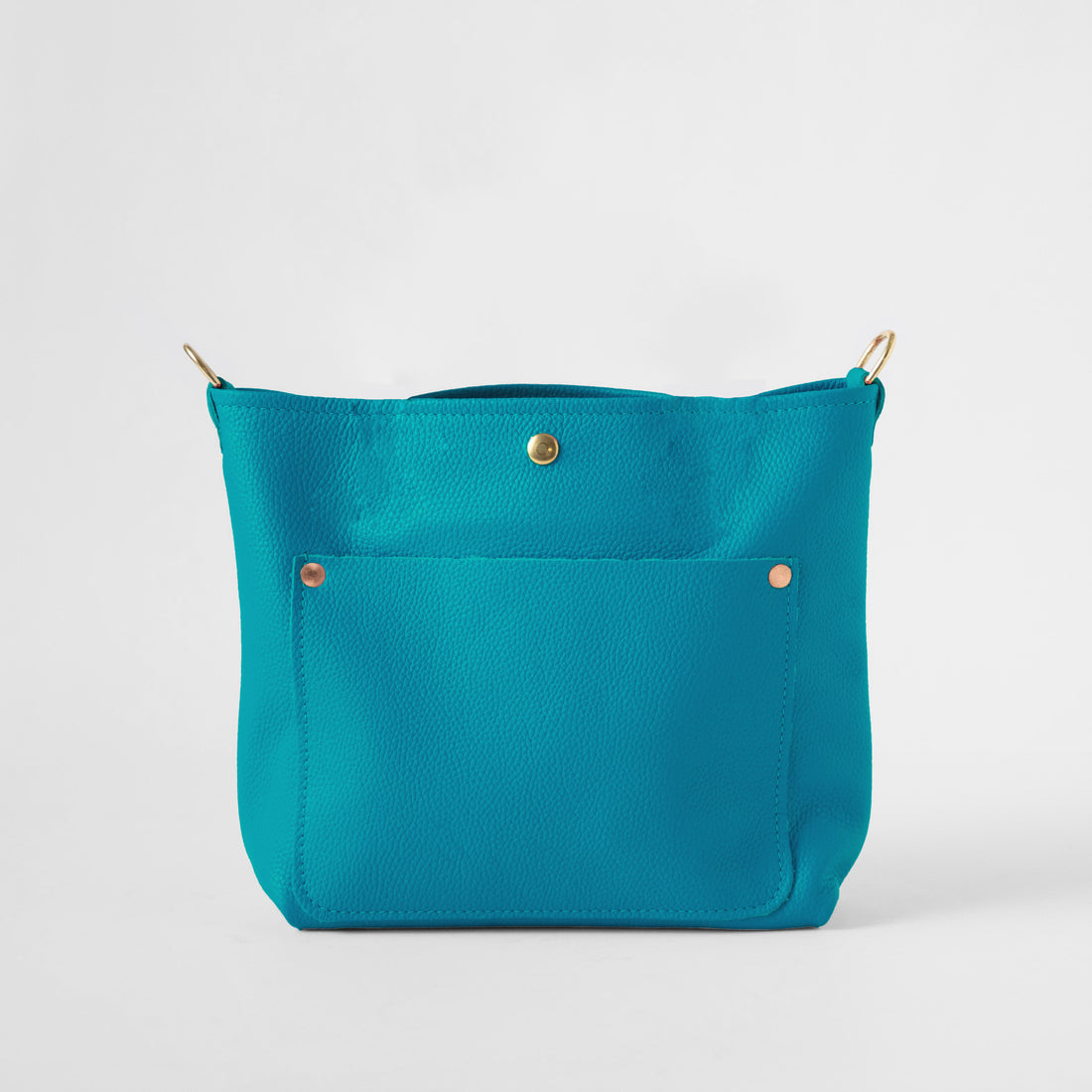 Turquoise Italian Pebbled Crossbody Travel Tote