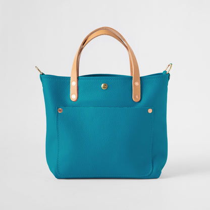 Turquoise Italian Pebbled Mini Travel Tote