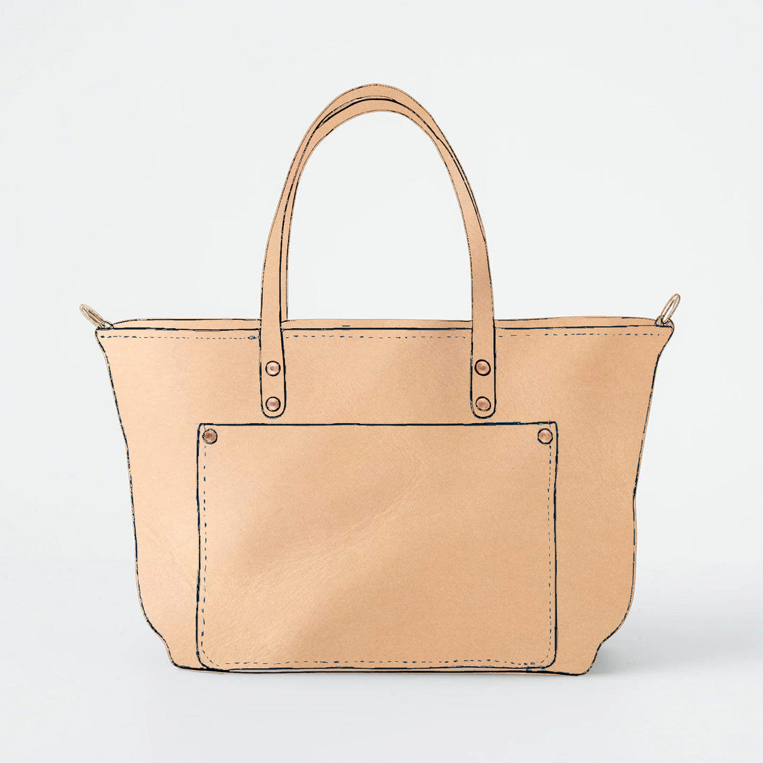 Rustic  Vegetable Tanned Market Tote