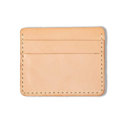 Rustic  Vegetable Tan Slim Card Wallet