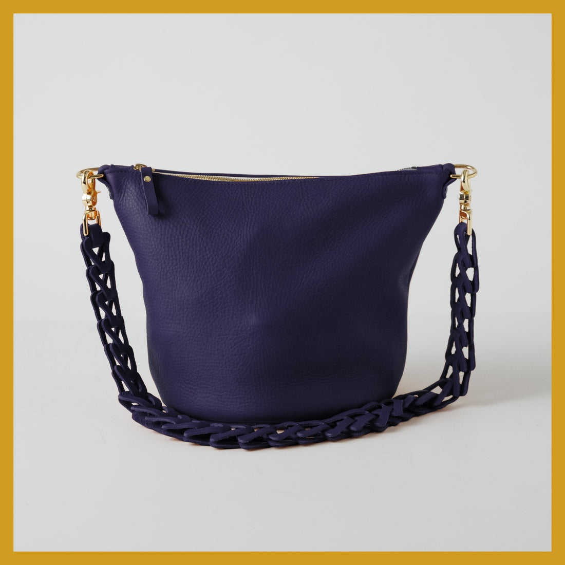 Scratch-and-Dent Violet Cypress Zip-Top Bucket Bag