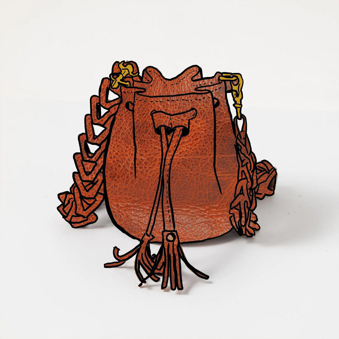 Whiskey Navajo Bison Mini Bucket Bag