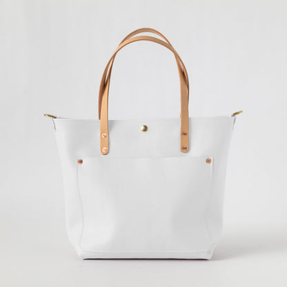 White Italian Pebbled Travel Tote