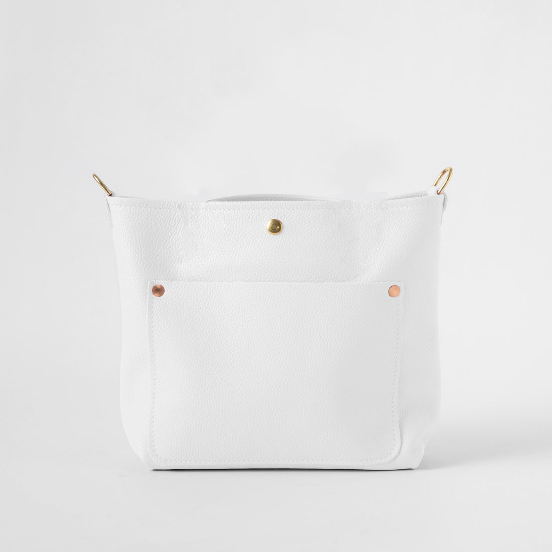 White Italian Pebbled Crossbody Travel Tote