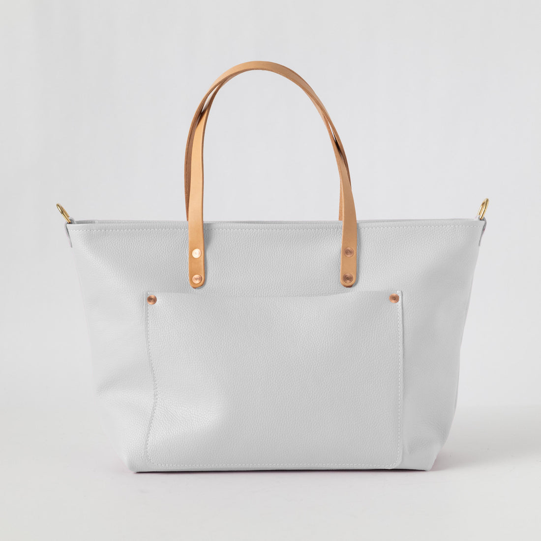 White Italian Pebbled Market Tote