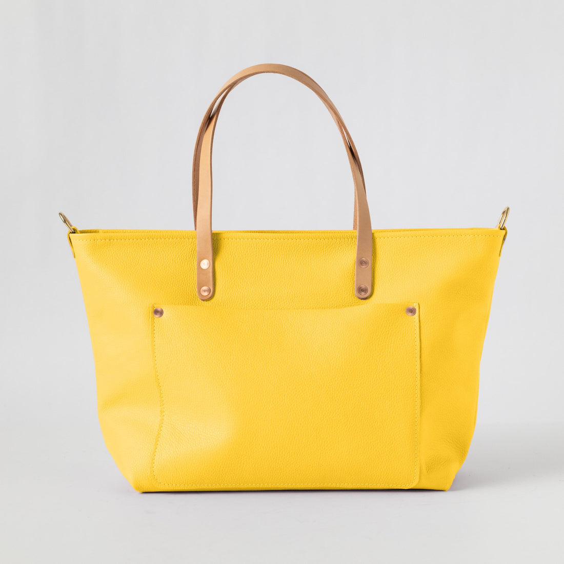 Yellow Italian Pebbled Market Tote