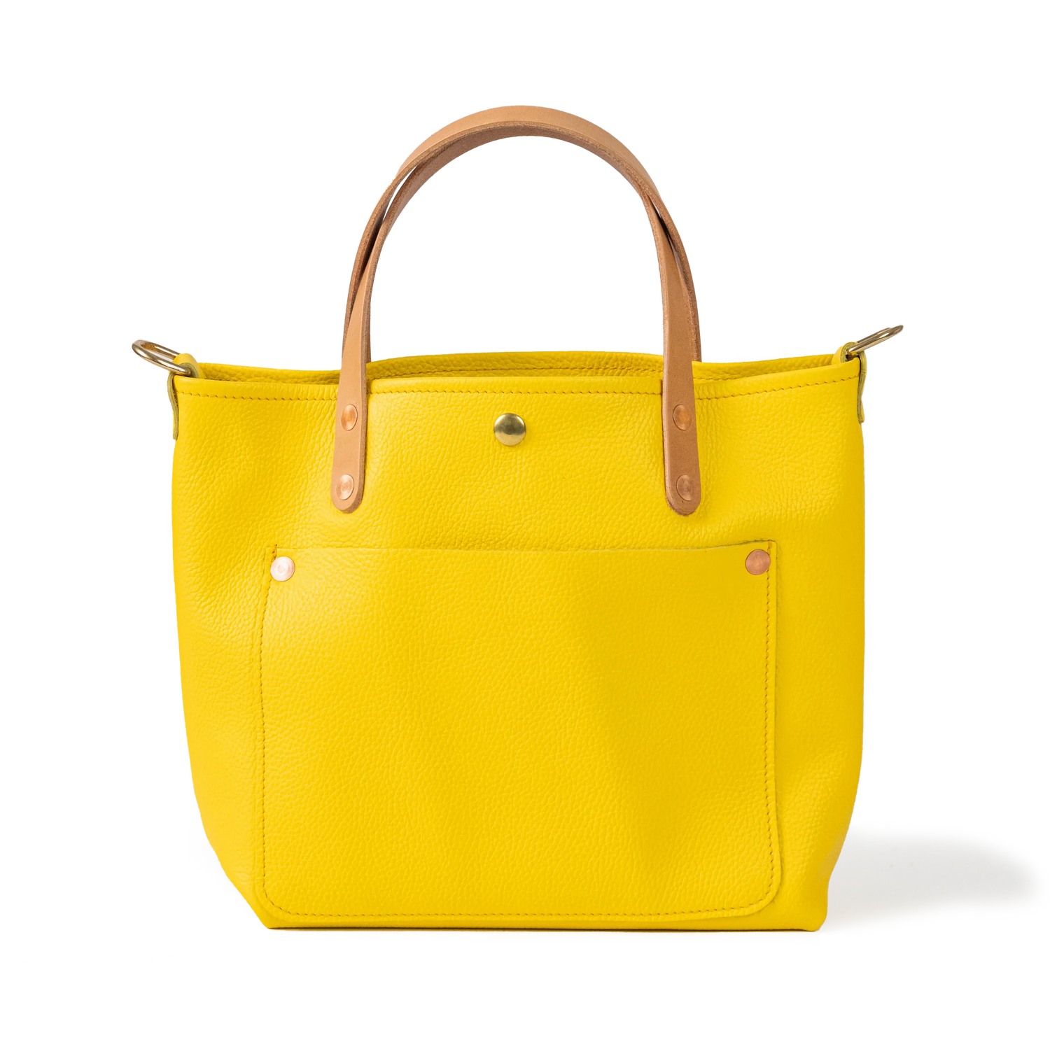 Yellow Italian Pebbled Mini Travel Tote