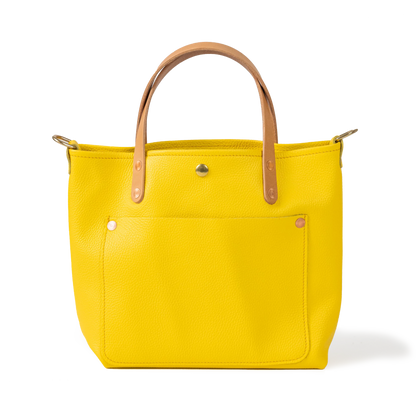 Yellow Italian Pebbled Mini Travel Tote