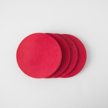 Pink Leather Coasters
