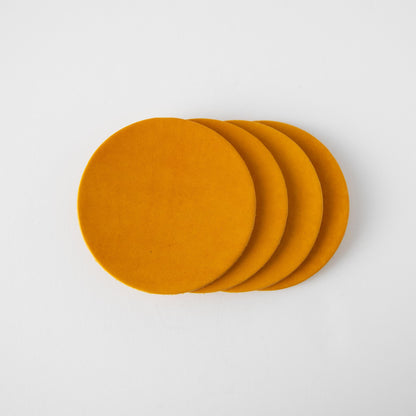 Yellow Leather Coasters