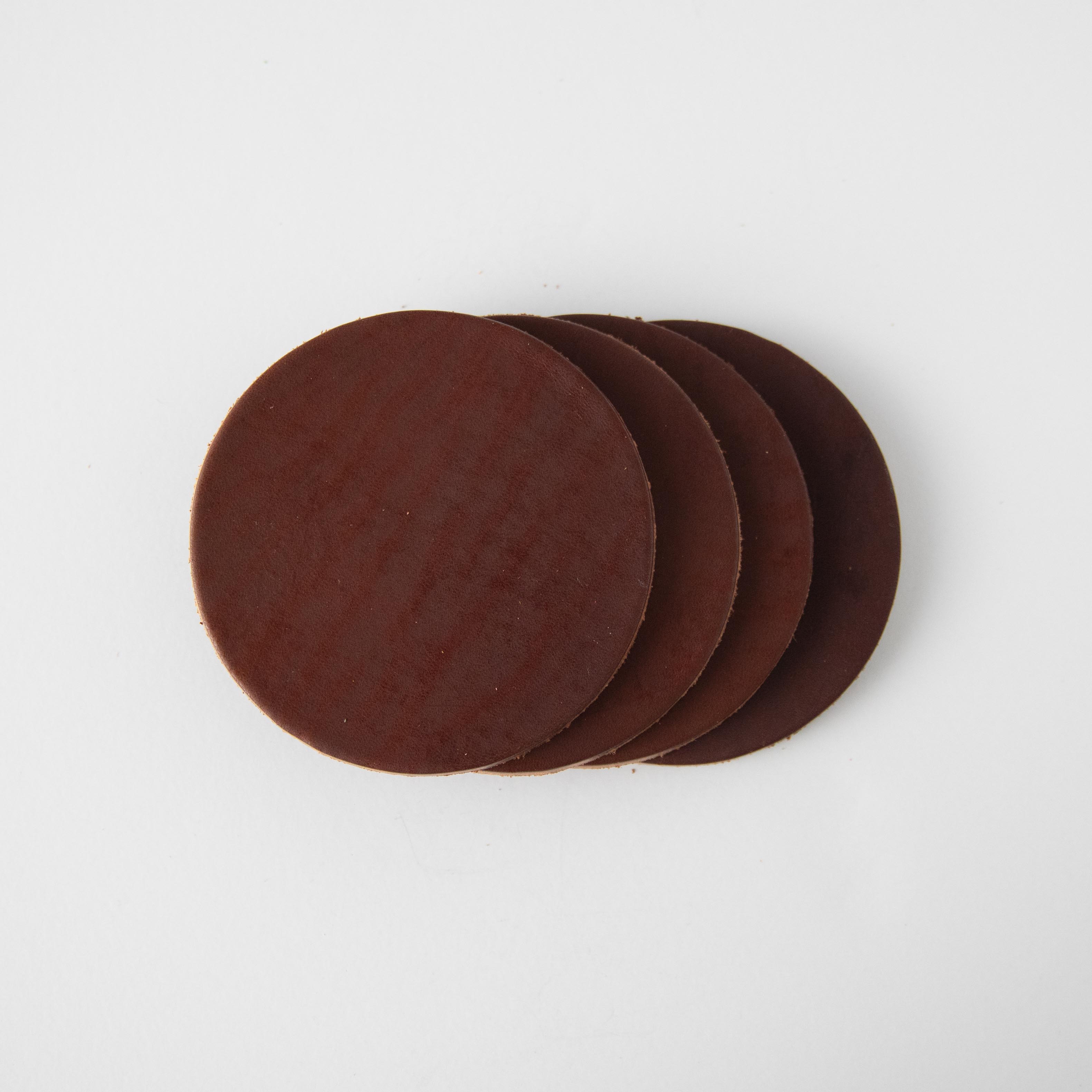 Brown Leather Coasters