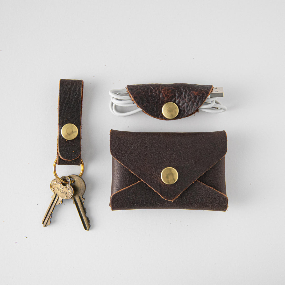 Leather Tassel Keychain: Brown Kodiak | Leather Keychain by KMM & Co.