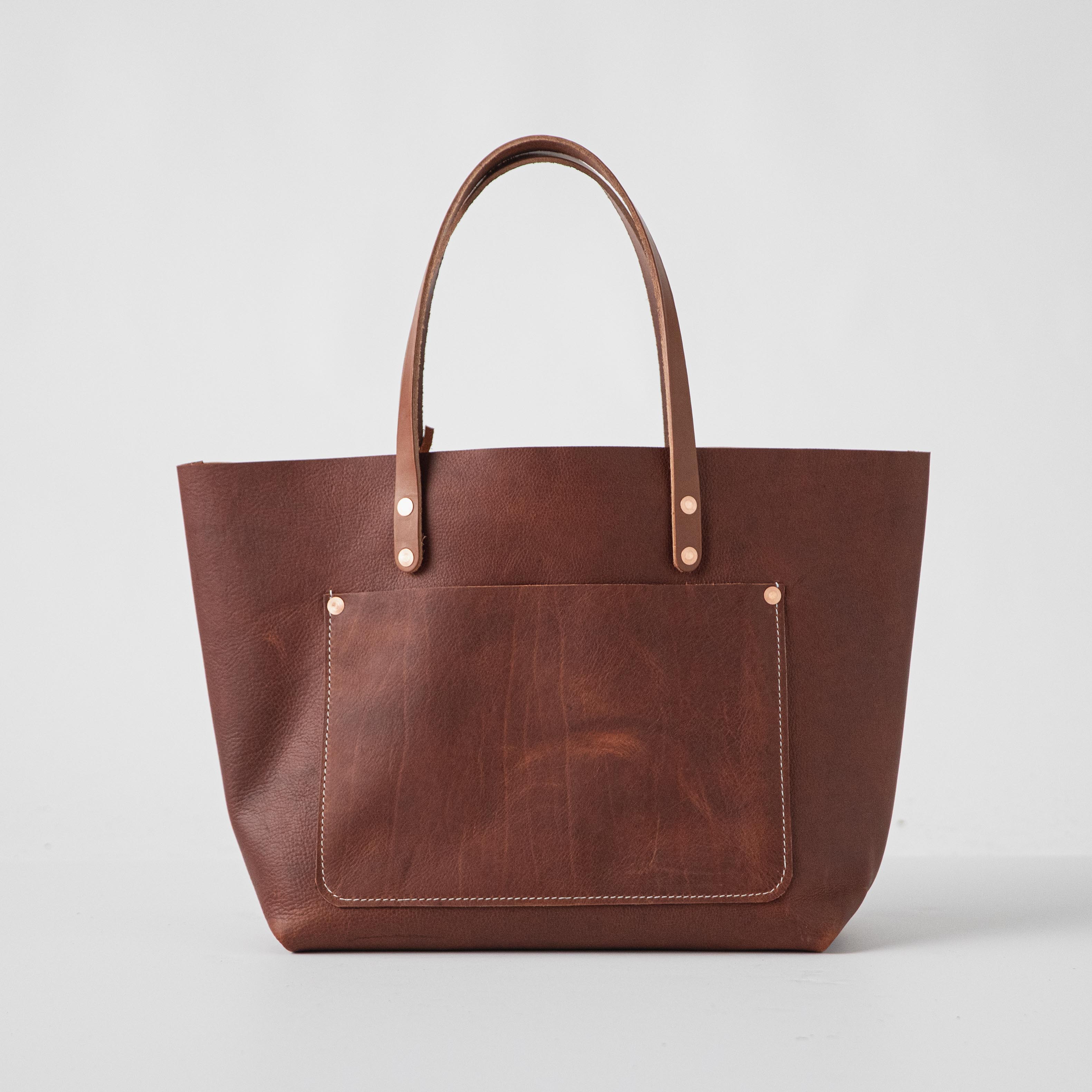 Tan Kodiak Market Tote | Large Leather Tote Bag made in the USA – KMM & Co.
