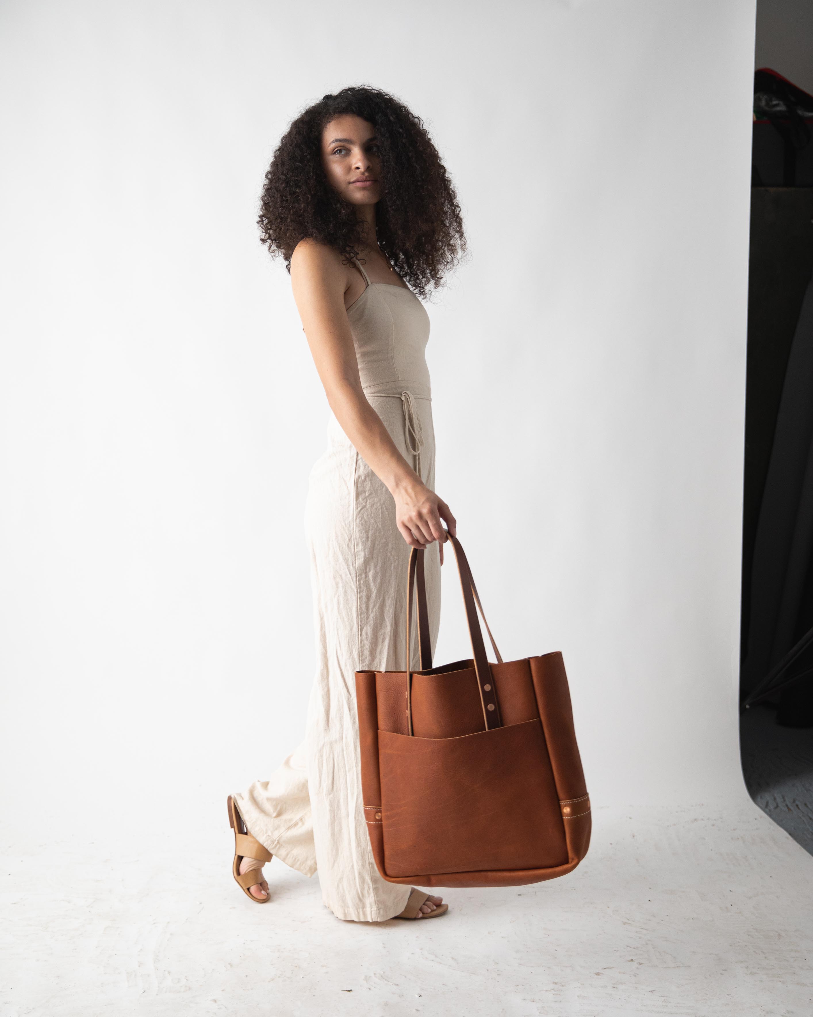 Leather carryall tote clearance