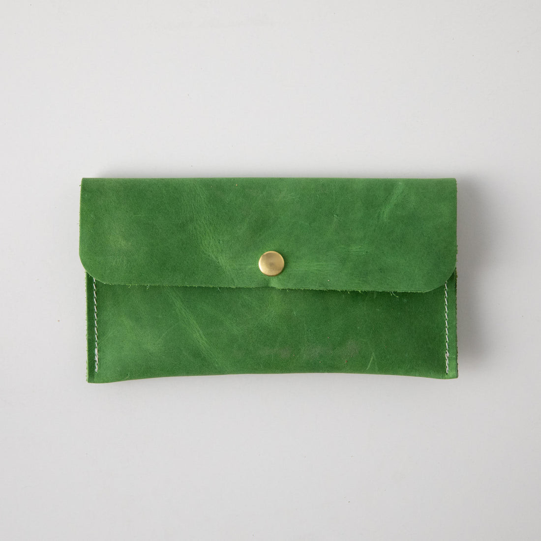 Palm Green Leather Clutch