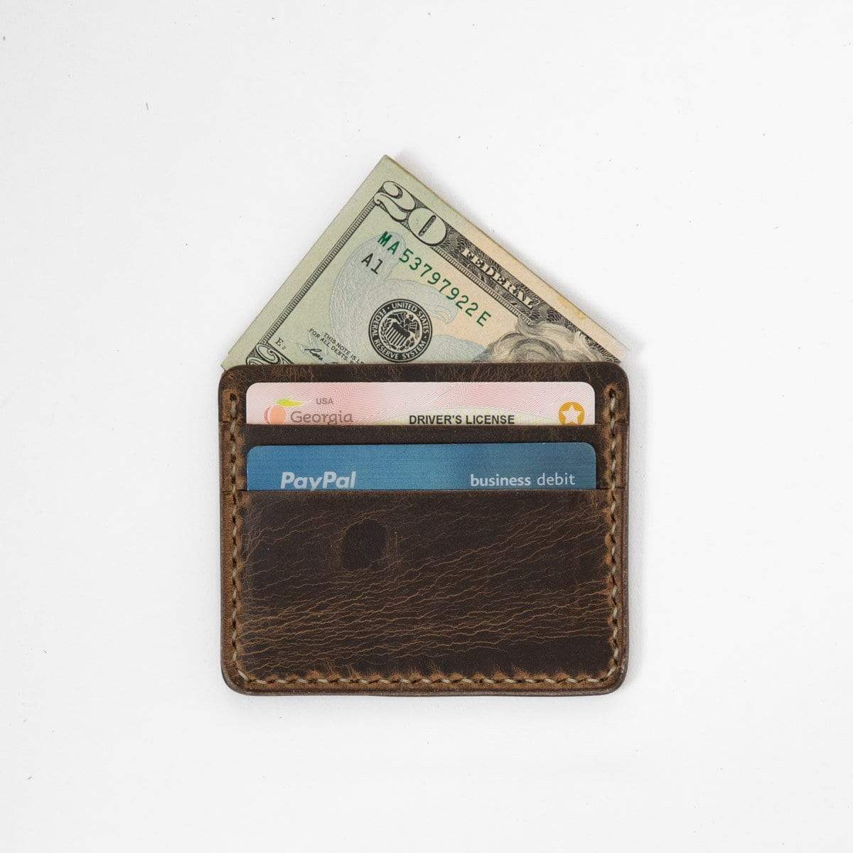 Crazy Horse Slim Card Wallet- slim wallet - mens leather wallet - KMM &amp; Co.