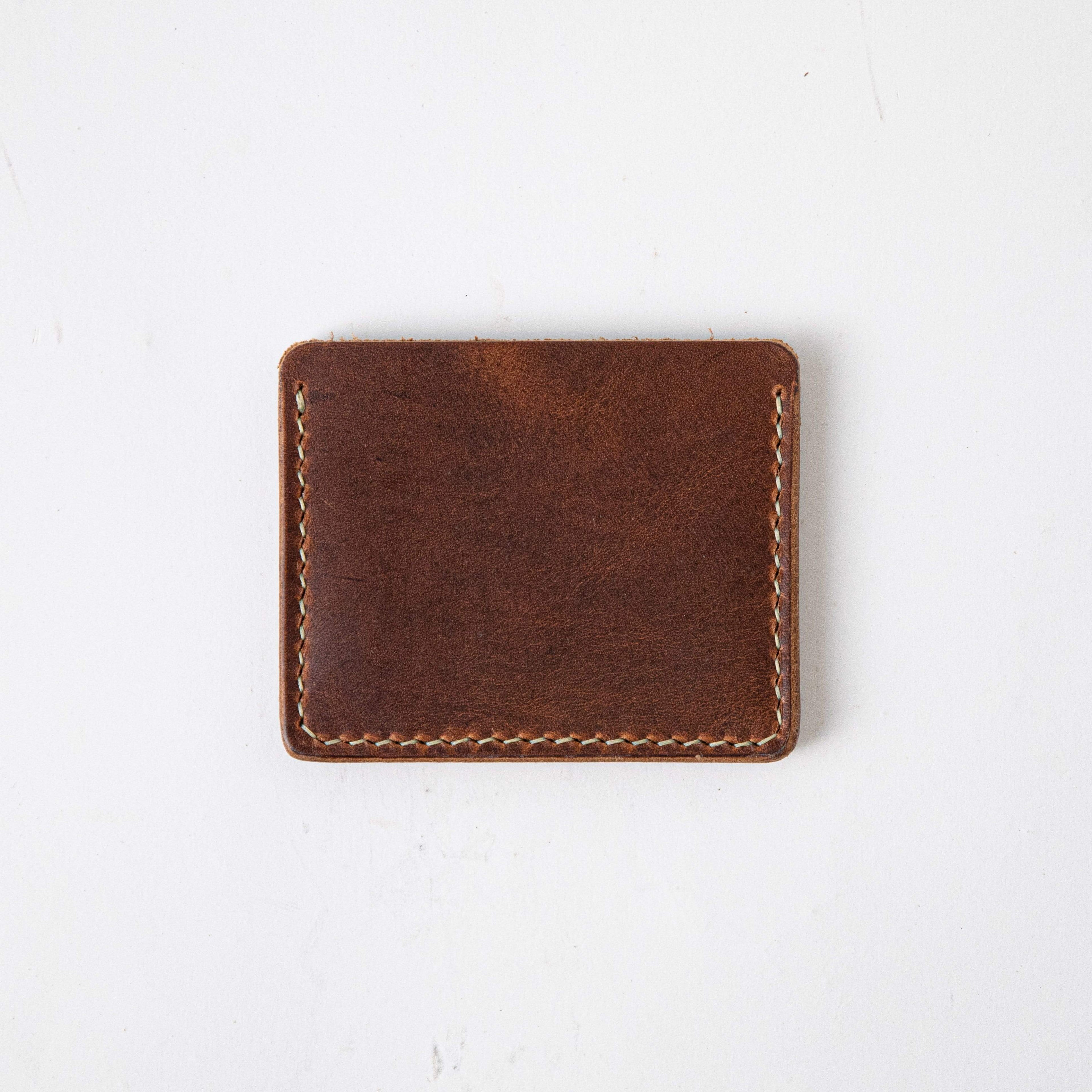 English Tan Slim Card Wallet- slim wallet - mens leather wallet - KMM &amp; Co.