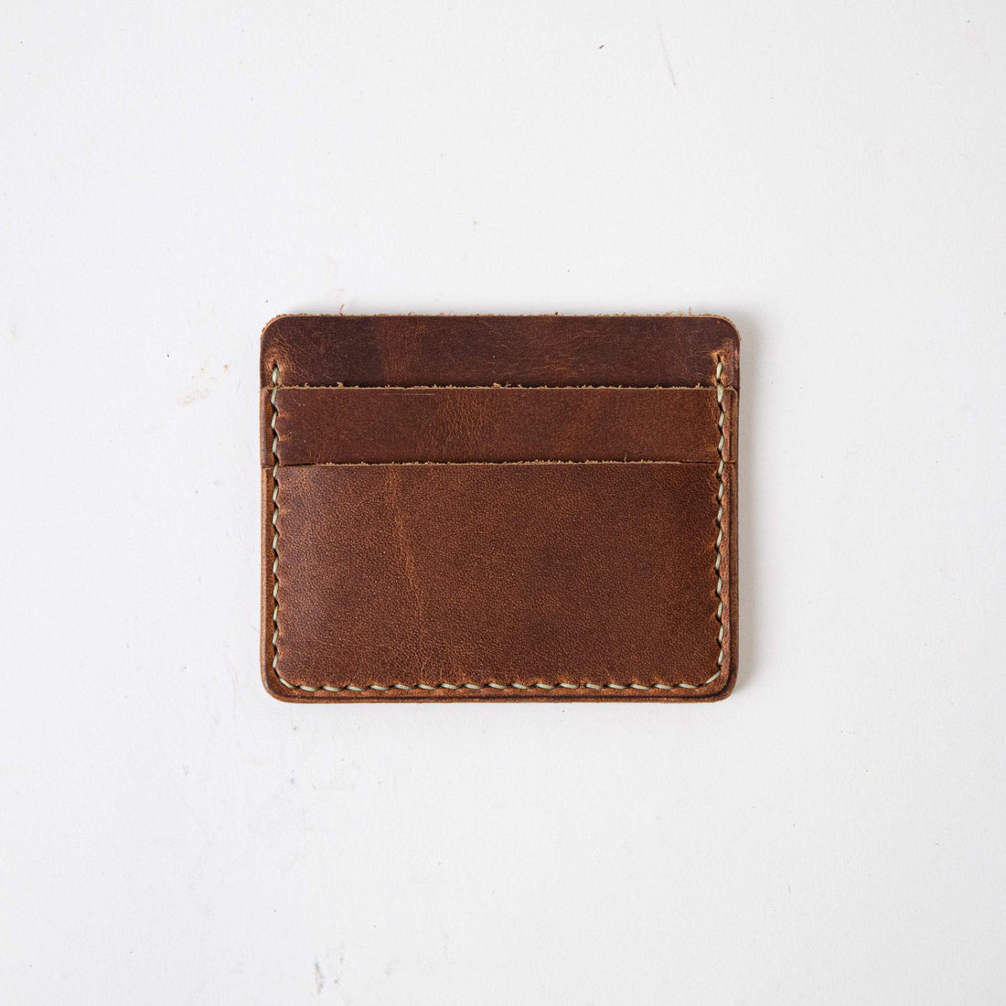 English Tan Slim Card Wallet- slim wallet - mens leather wallet - KMM &amp; Co.