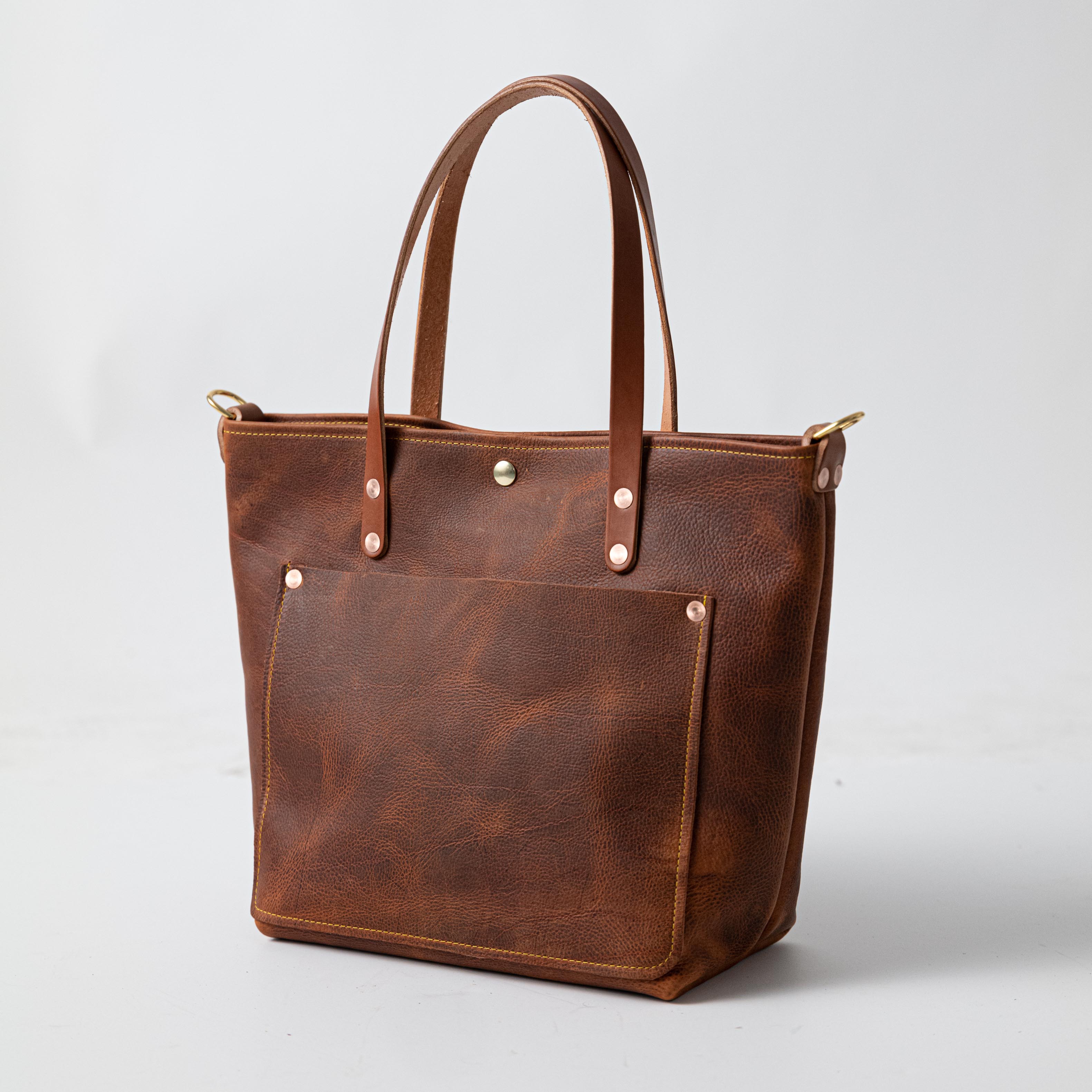 Tan Kodiak Travel Tote | Handmade Leather Tote Bags by KMM & Co.