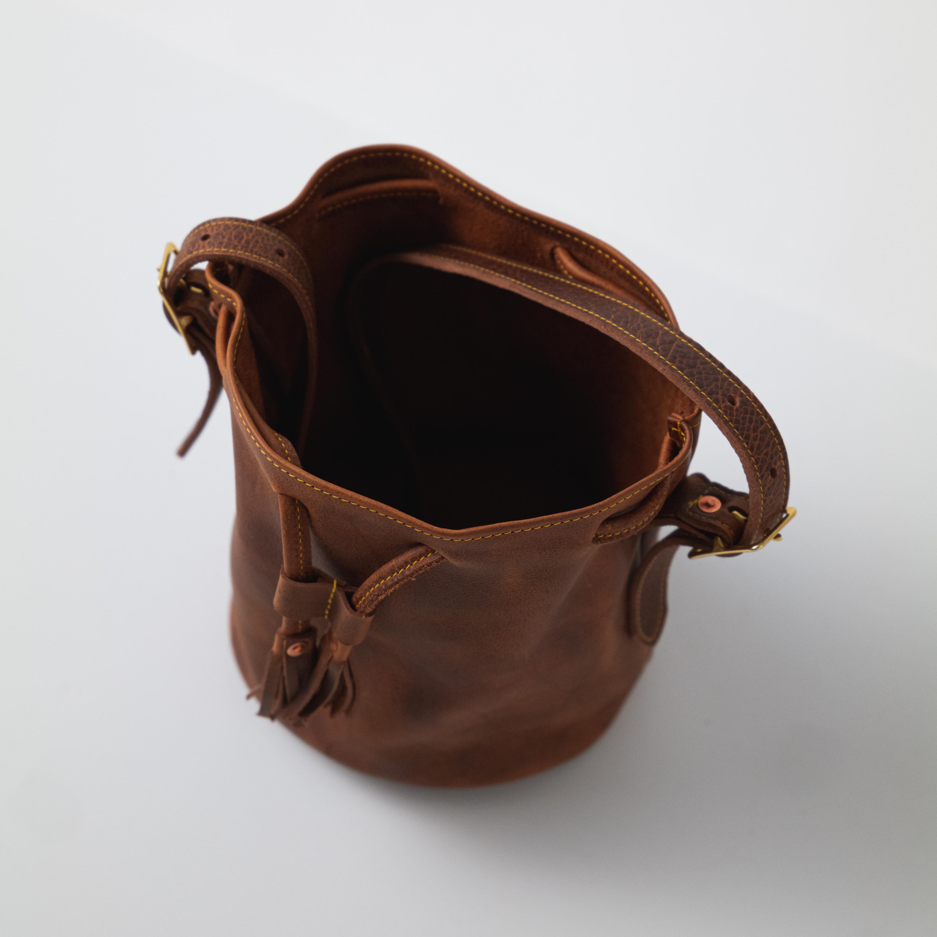 Leather Bucket Bag | Handmade Leather Crossbody Bag by KMM & Co.