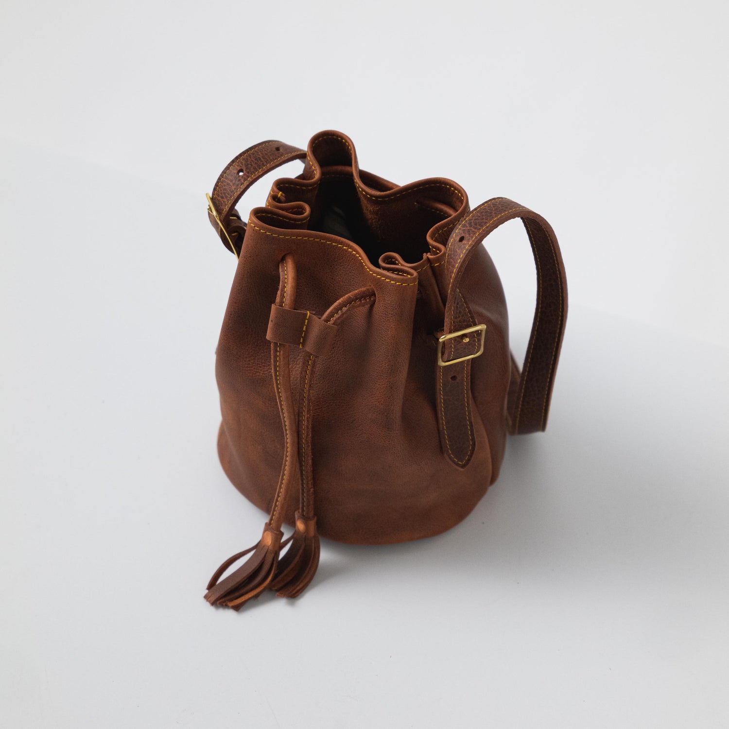 Leather crossbody bucket bag Clearance