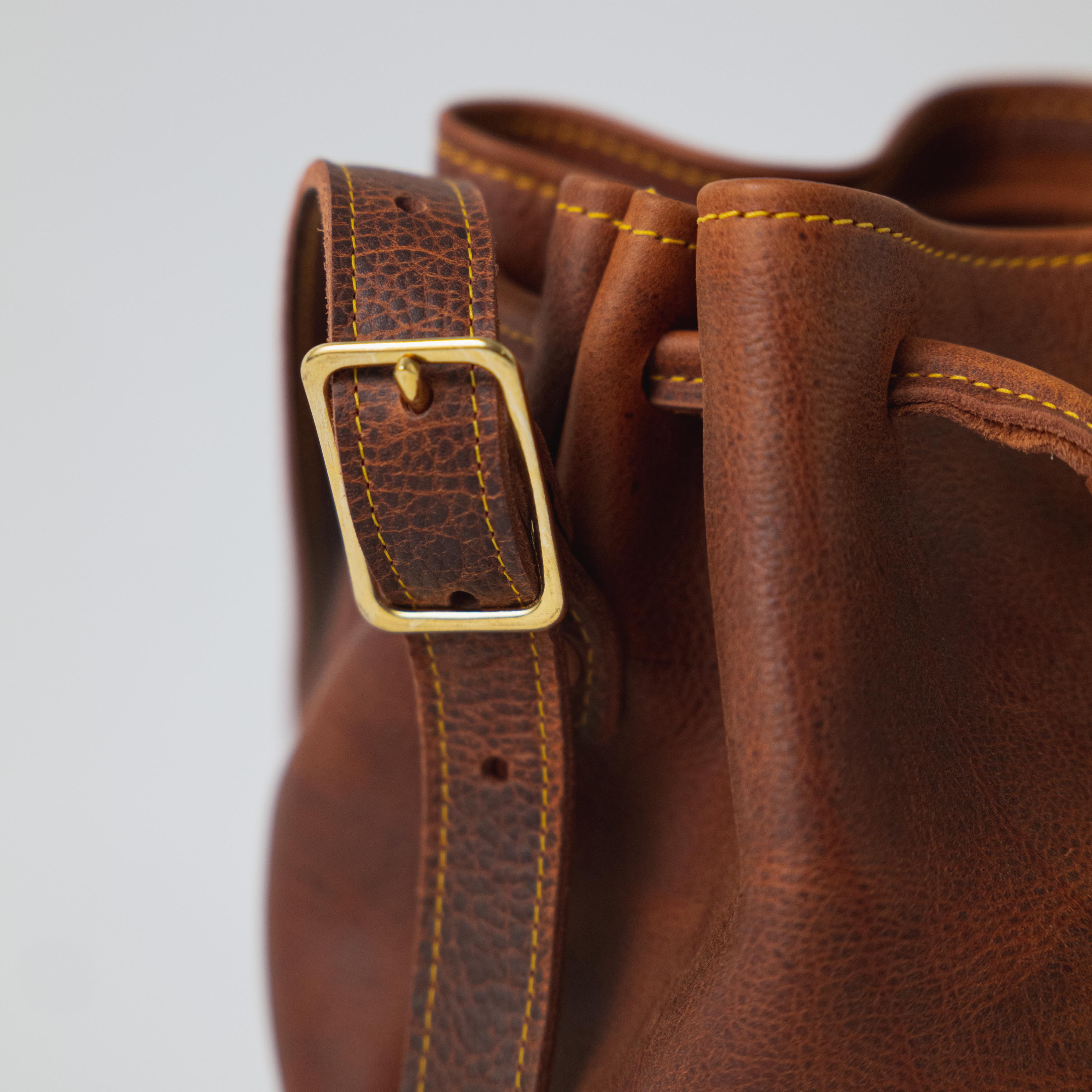 Leather Bucket Bag Handmade leather crossbody bag by KMM Co