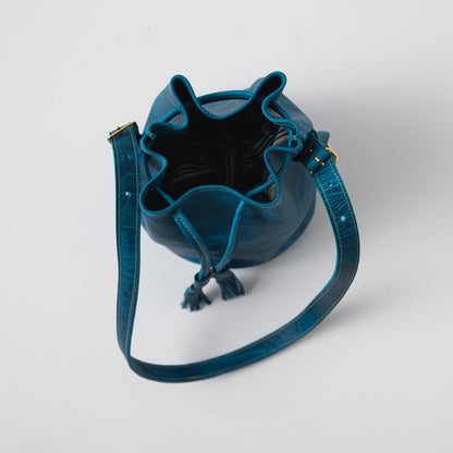 Petrol Blue Bison Bucket Bag