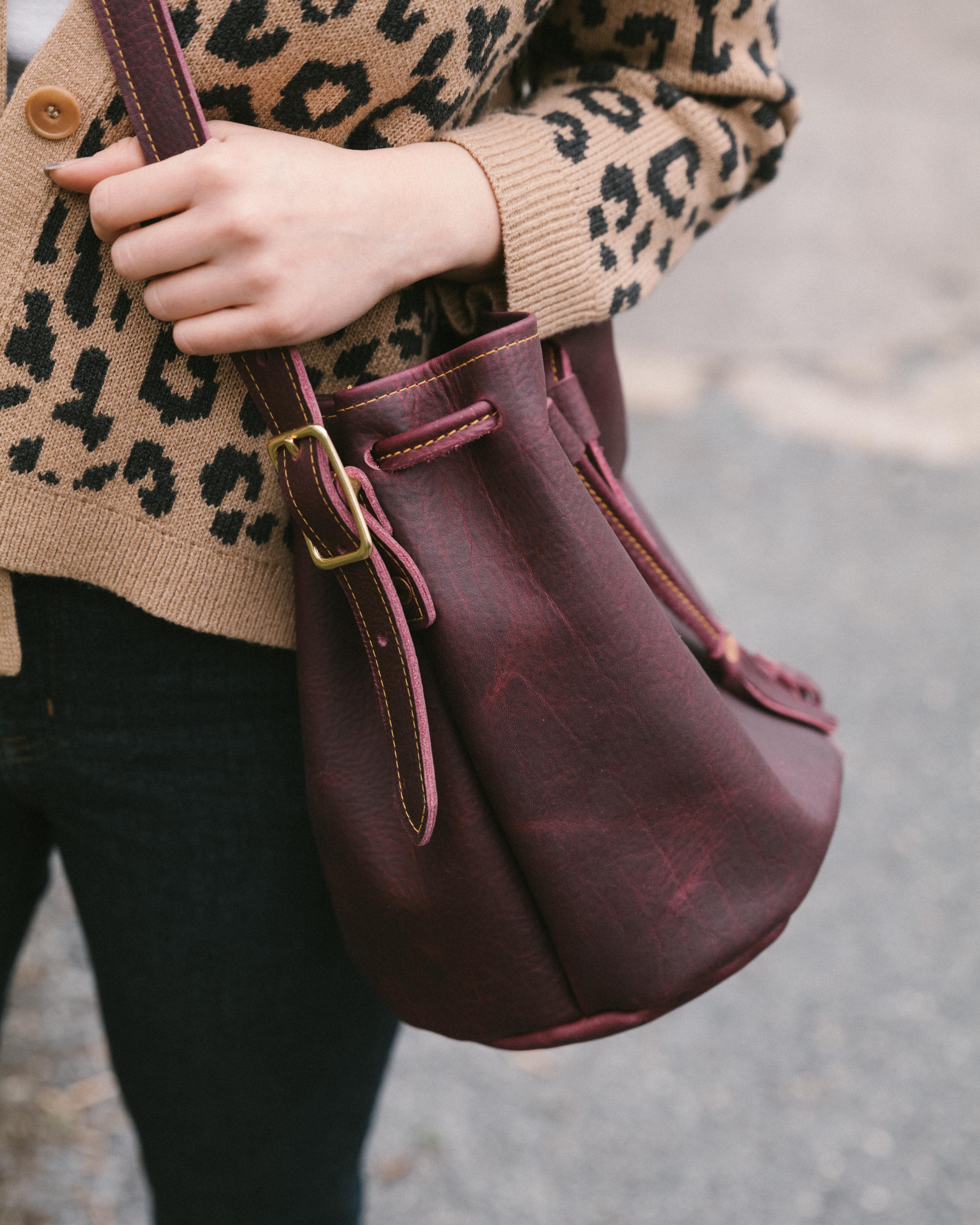 Coach leather shop bucket bag