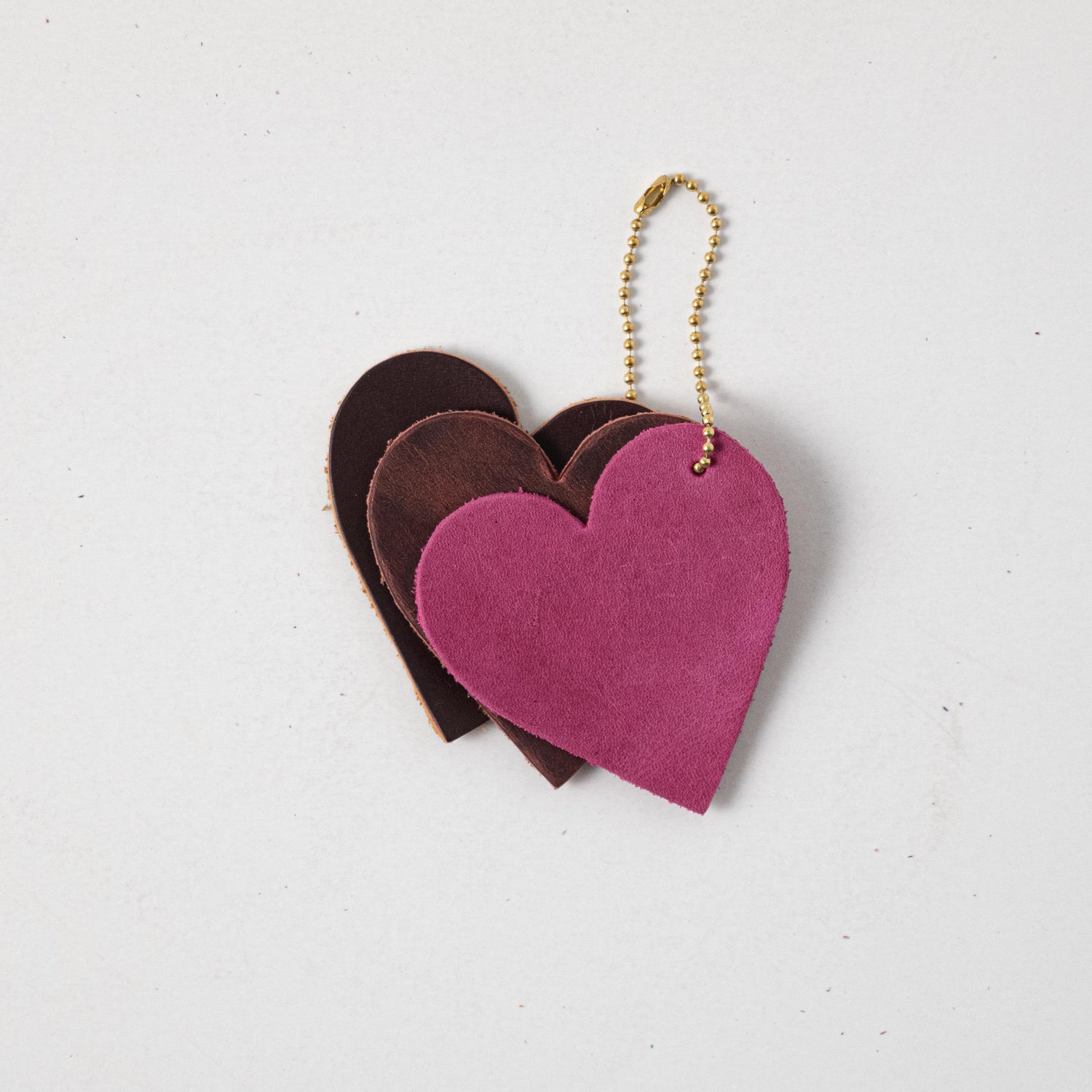 KMM & Co. Pink Heart Charms | Leather Bag Charms Handmade in The USA