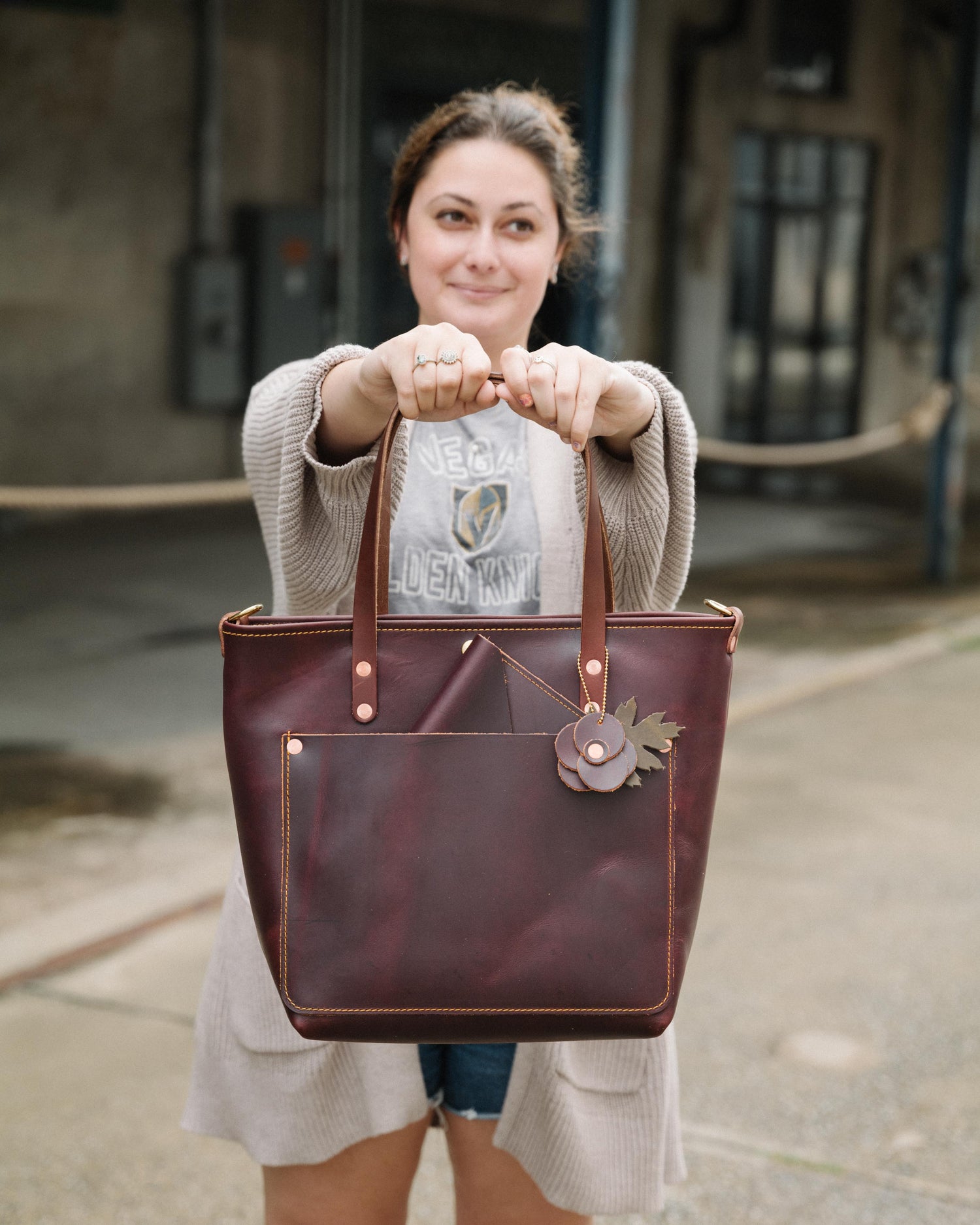 Oxblood Tote | Handmade Leather Tote Bag by KMM & Co. 11-inch +$25 / Crossbody Strap (FINAL Sale) +$65