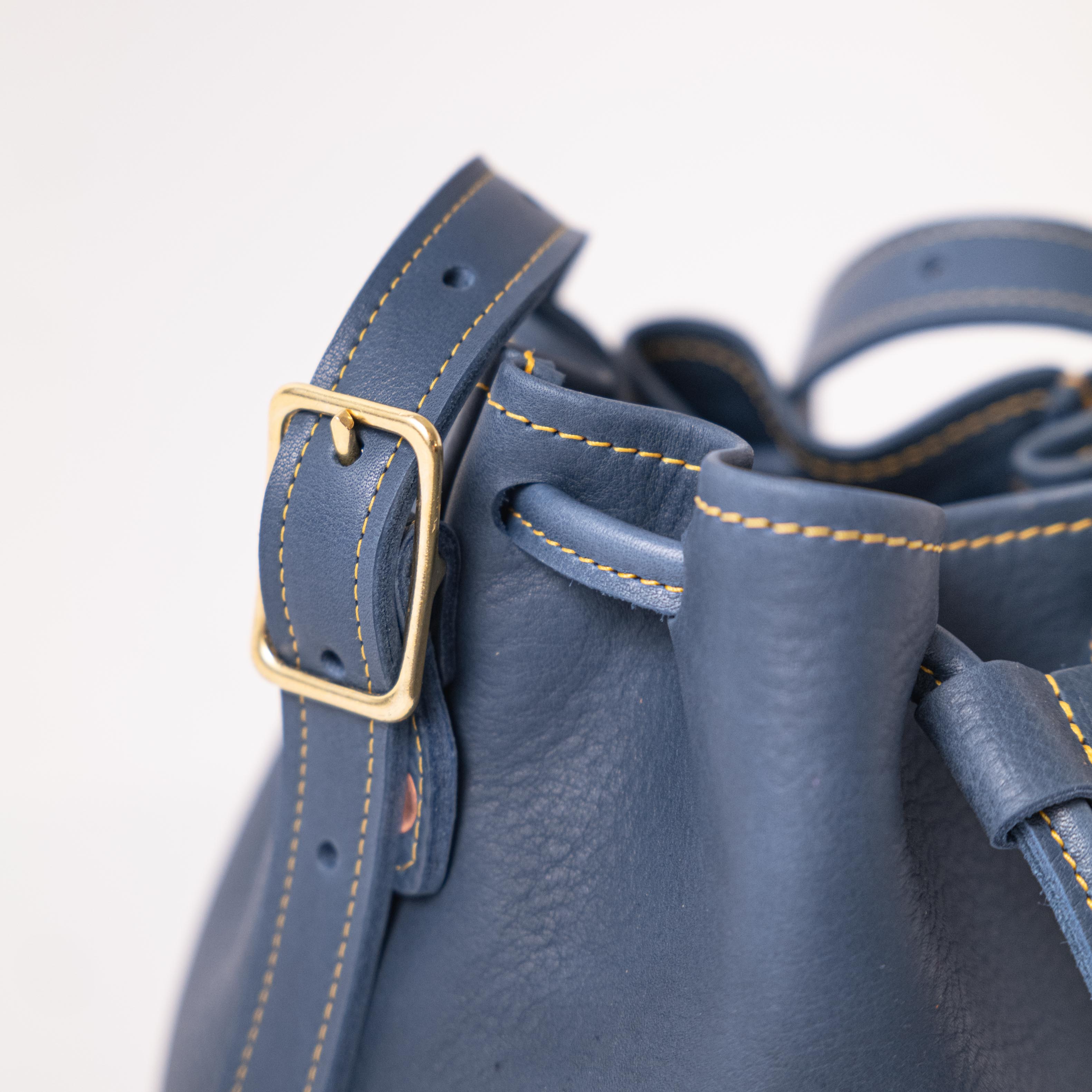 Leather Bucket Bag | Handmade leather crossbody bag by KMM & Co.