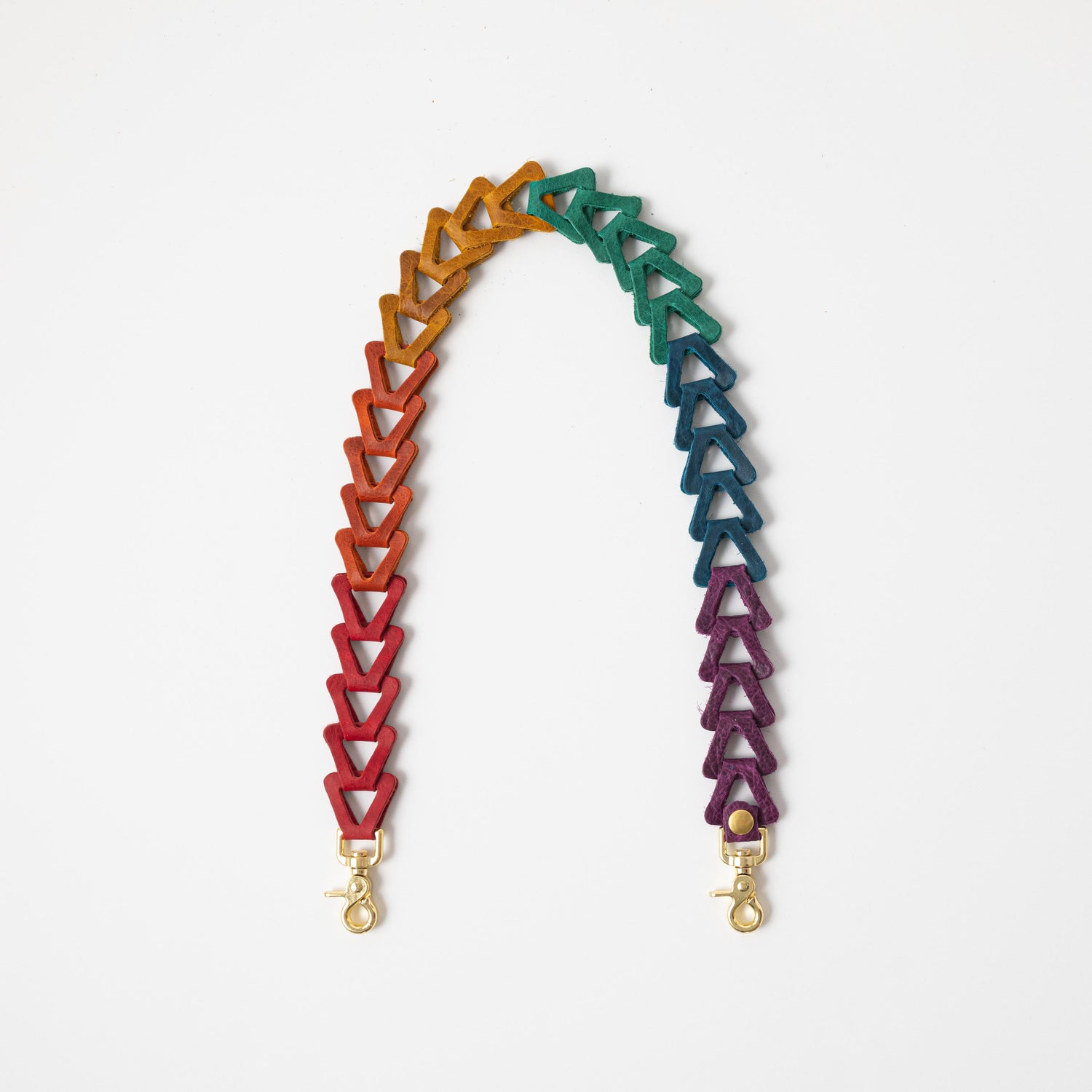 LGBTQ Pride Rainbow Leather Chain Link Strap