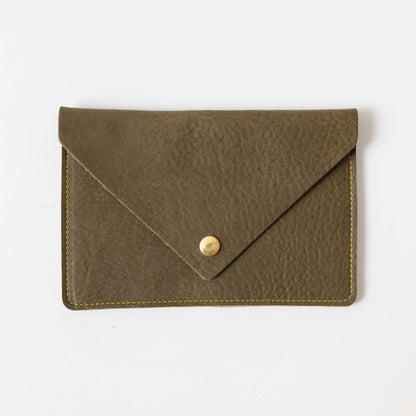 Olive Cypress Leather Clutch