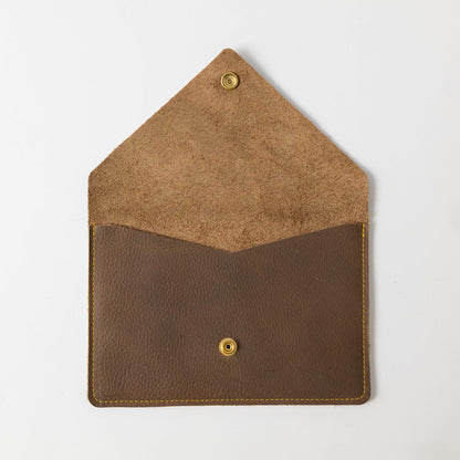 Olive Kodiak Leather Clutch