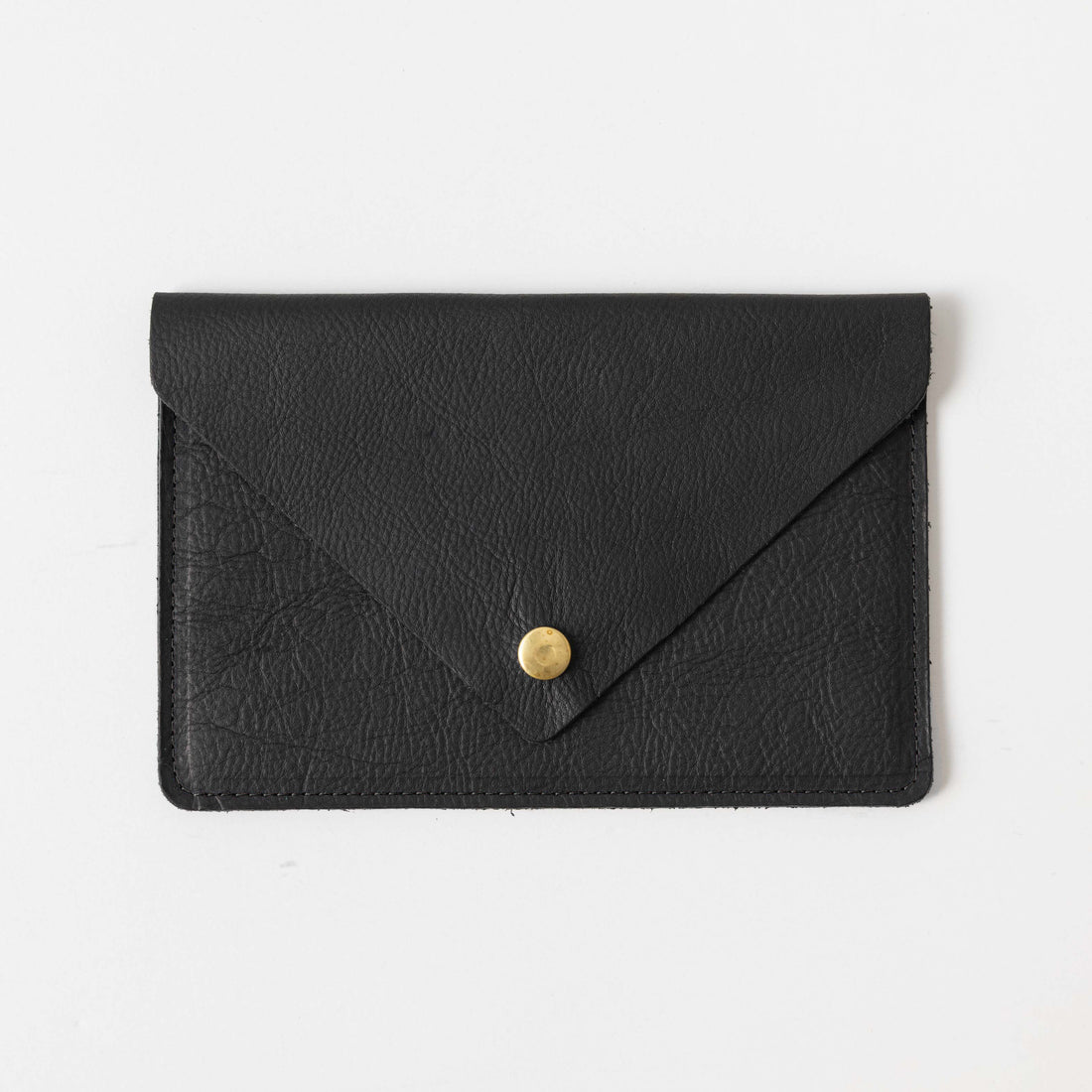 Leather Personalized Leather Pouch, Leather Clutch | Mayko Bags Black