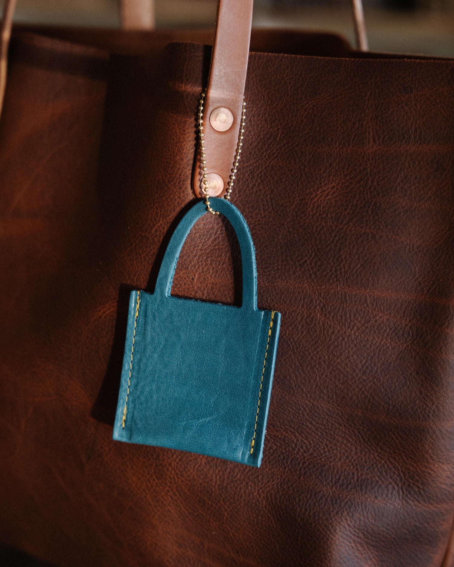 Petrol Blue Bison Tiny Tote
