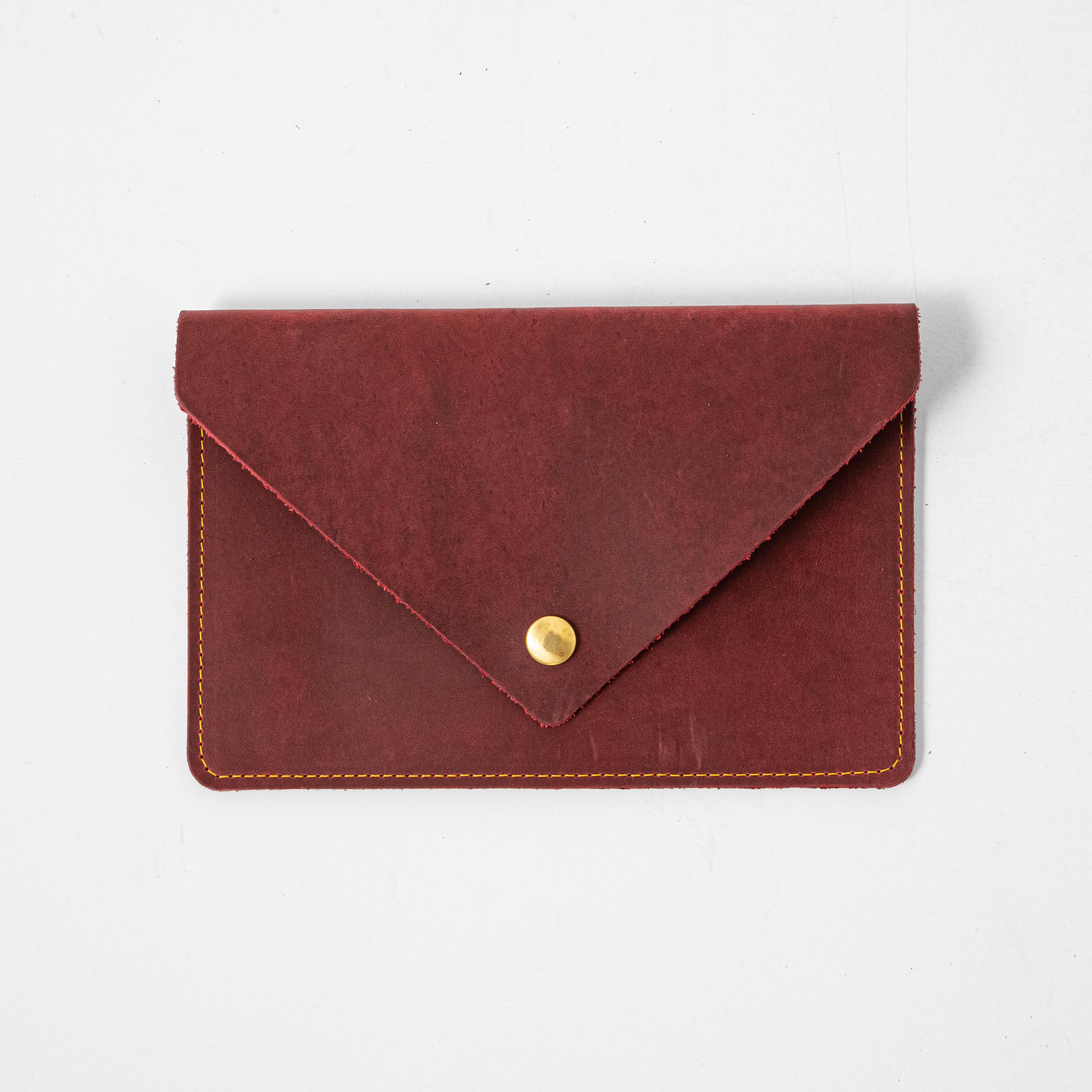 Cranberry Crazy Horse Leather Clutch