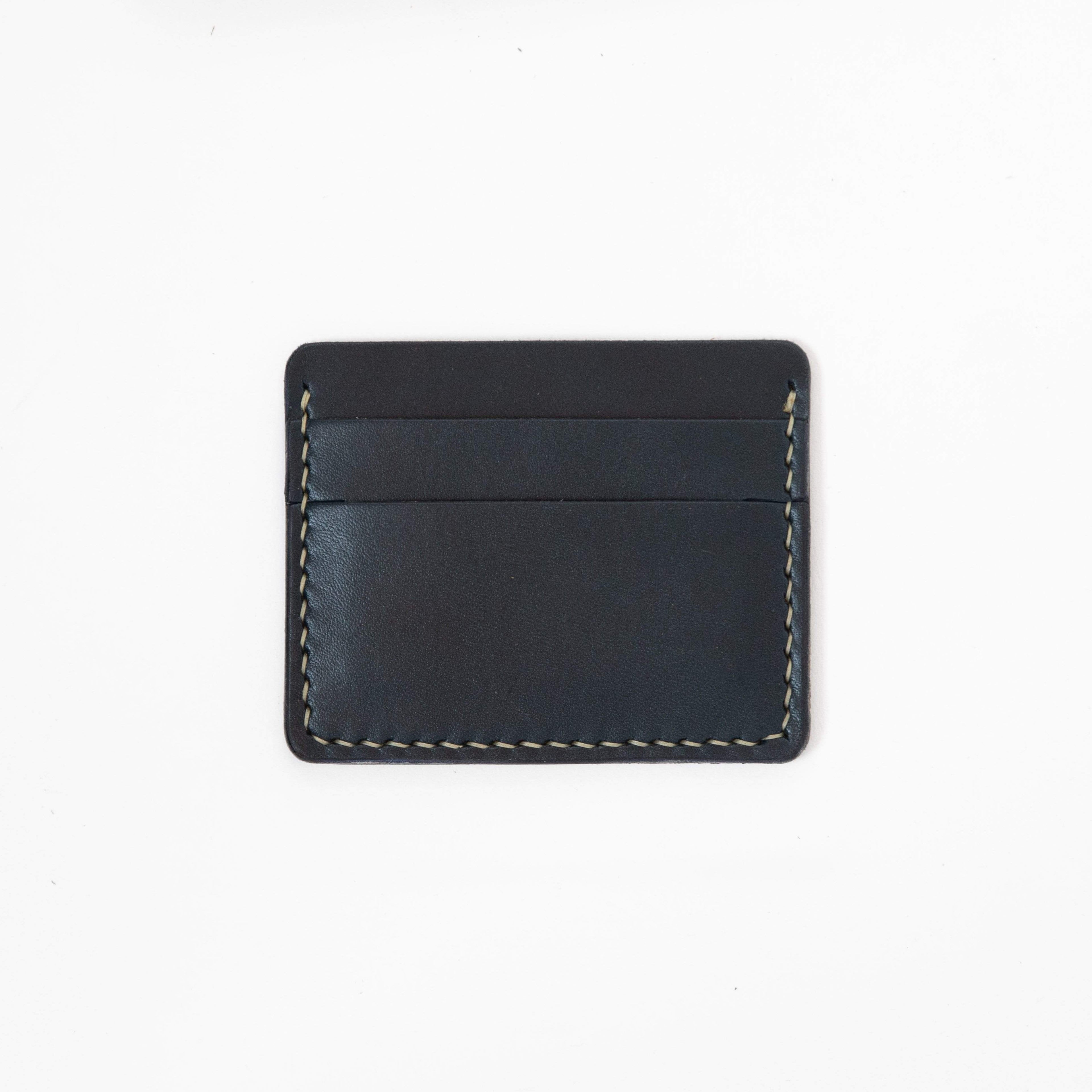 Navy Slim Card Wallet- slim wallet - mens leather wallet - KMM &amp; Co.