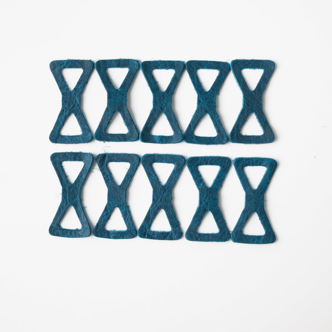 Petrol Blue Bison Leather Chain Links