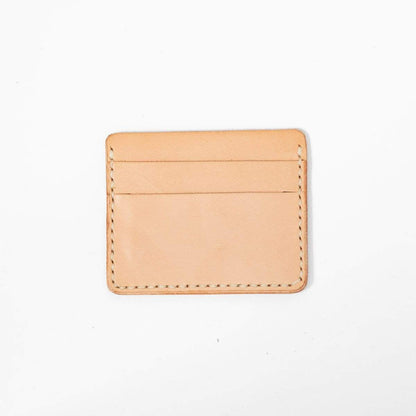 Rustic Vegetable Tan Slim Card Wallet- slim wallet - mens leather wallet - KMM &amp; Co.