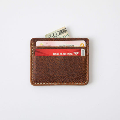 Tan Kodiak Slim Card Wallet- slim wallet - mens leather wallet - KMM &amp; Co.